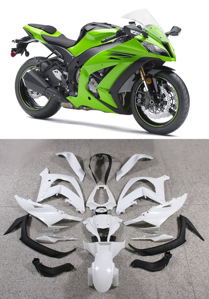 Per Ninja ZX10R 2011-2015 Verde Carrozzeria Carenatura ABS Stampato Ad Iniezione Plastica Set 3 # Generico