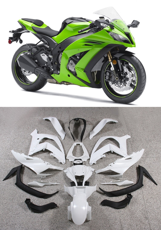 Per Ninja ZX10R 2011-2015 Verde Carrozzeria Carenatura ABS Stampato Ad Iniezione Plastica Set 3 # Generico