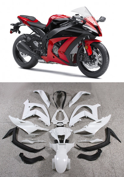 Per Ninja ZX10R 2011-2015 Rosso Carrozzeria Carenatura ABS Stampato Ad Iniezione Plastica Set 4 # Generico