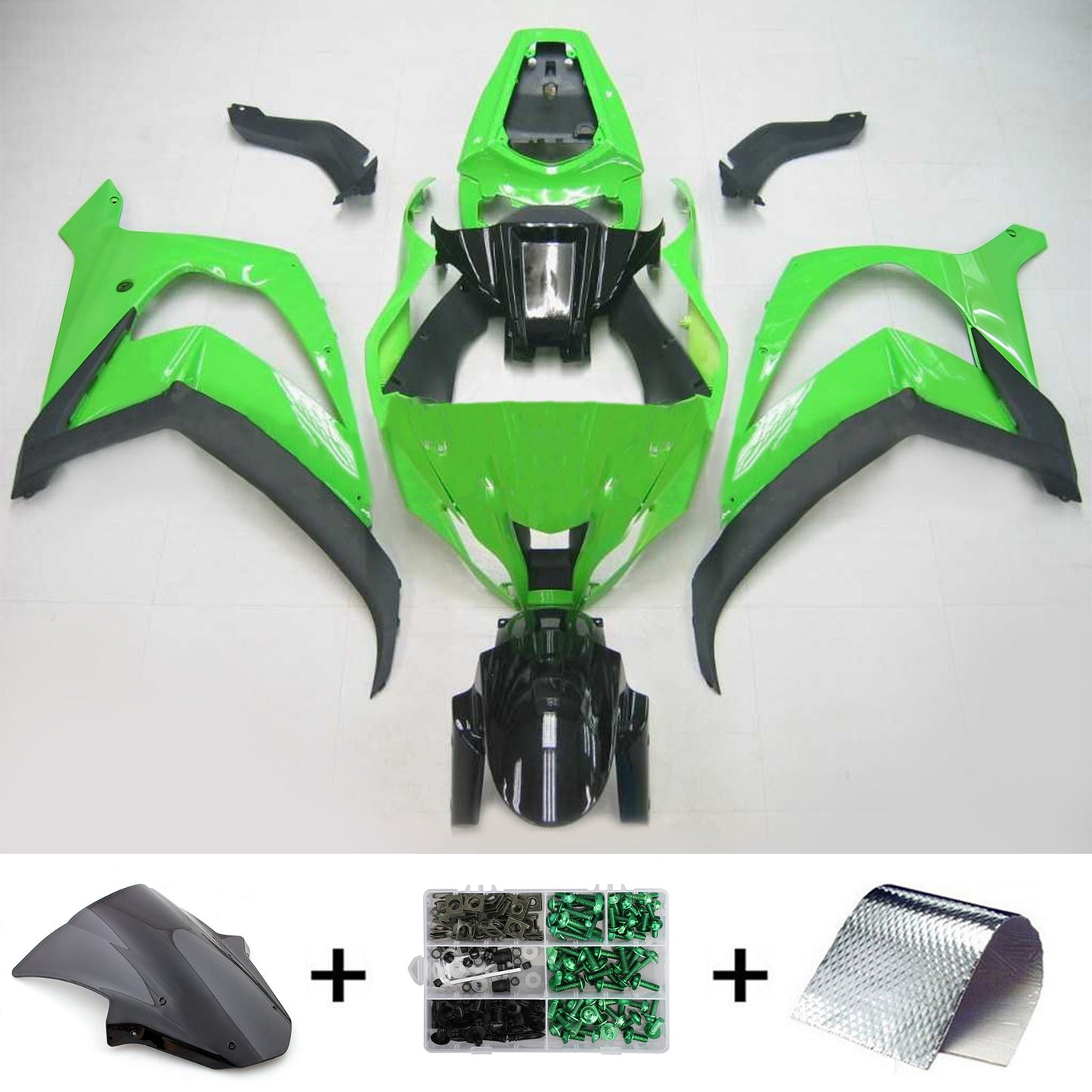 Carene 2011-2015 Plastiche Kawasaki ZX10R Ninja Green ZX10R Racing Generico