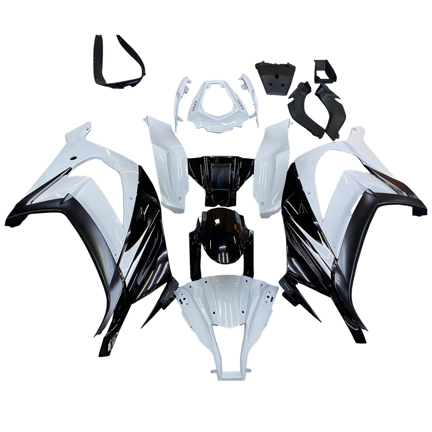 Per Ninja ZX10R 2011-2015 Bianco Carrozzeria Carenatura ABS Stampato Ad Iniezione Plastica Set 6 # Generico