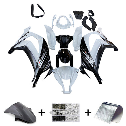 Per Ninja ZX10R 2011-2015 Bianco Carrozzeria Carenatura ABS Stampato Ad Iniezione Plastica Set 6 # Generico