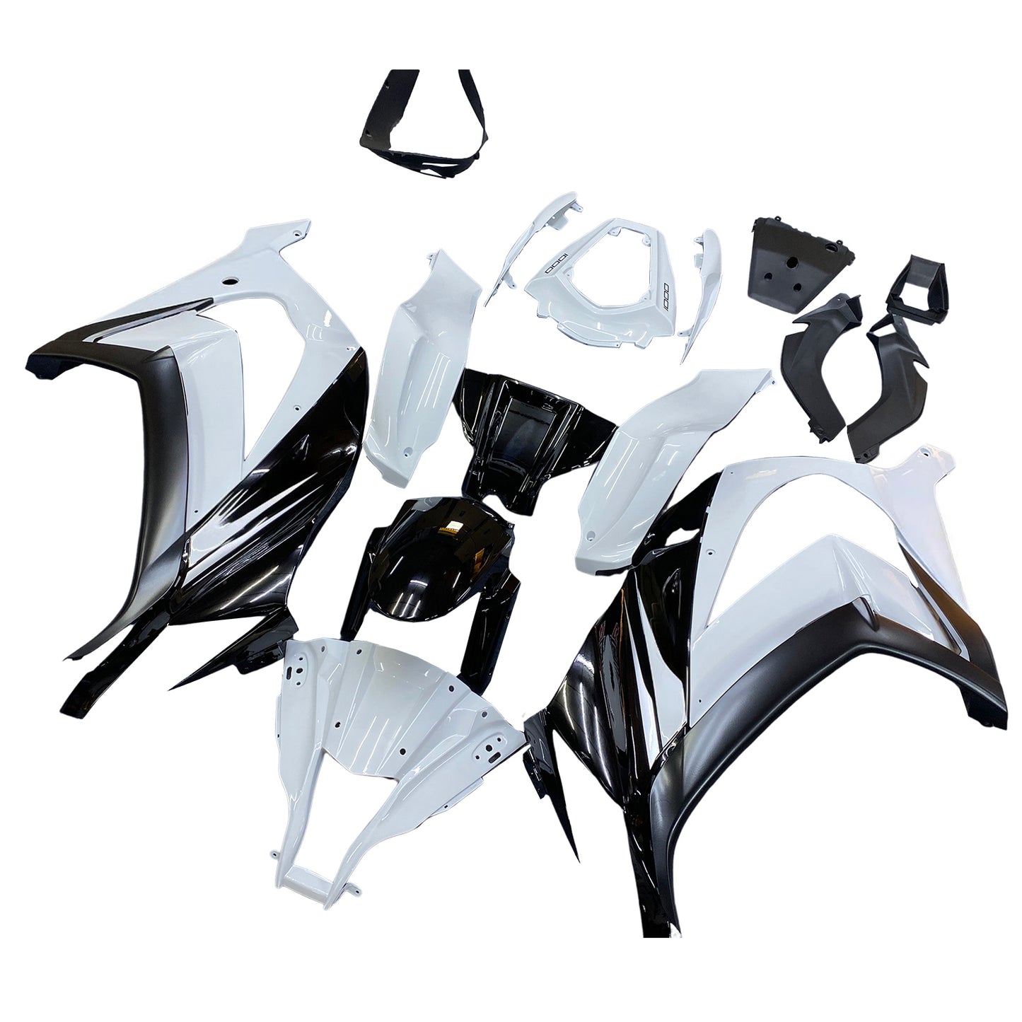 Per Ninja ZX10R 2011-2015 Bianco Carrozzeria Carenatura ABS Stampato Ad Iniezione Plastica Set 6 # Generico