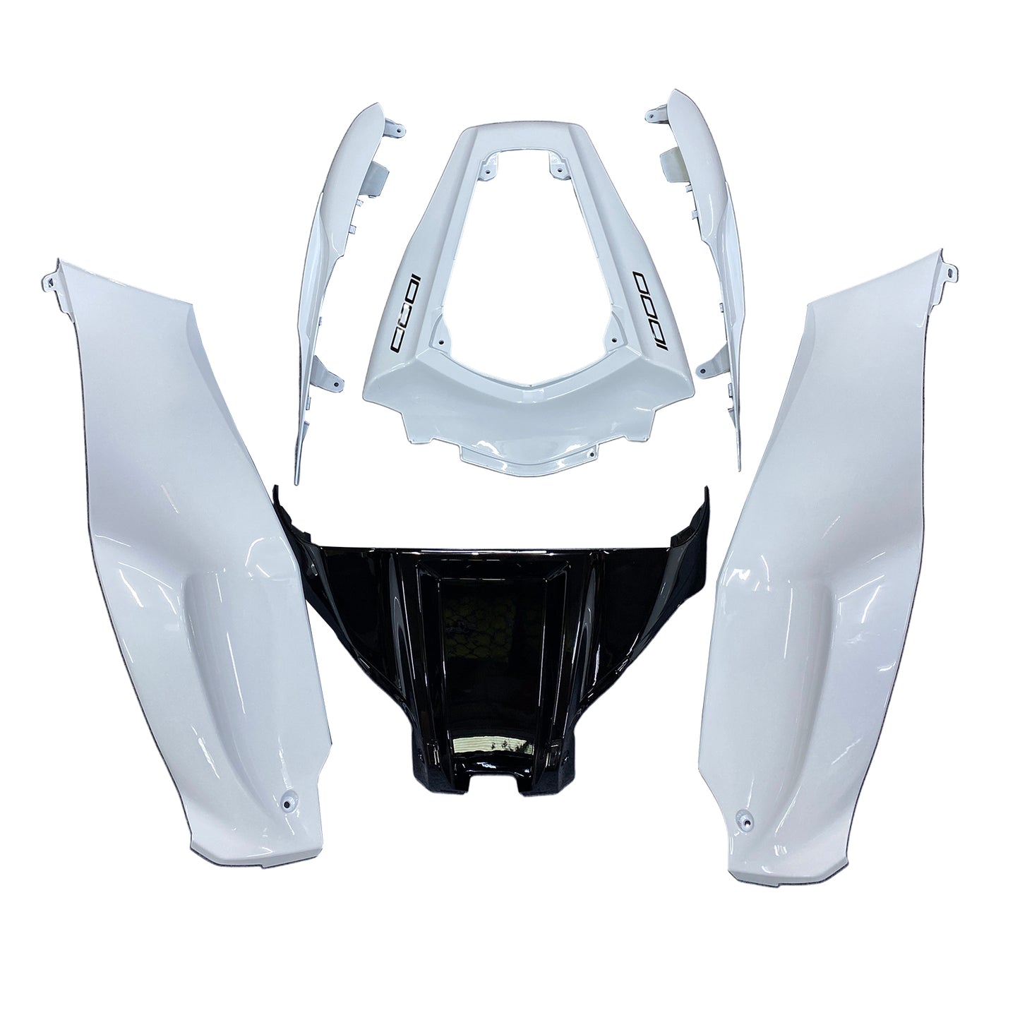 Per Ninja ZX10R 2011-2015 Bianco Carrozzeria Carenatura ABS Stampato Ad Iniezione Plastica Set 6 # Generico