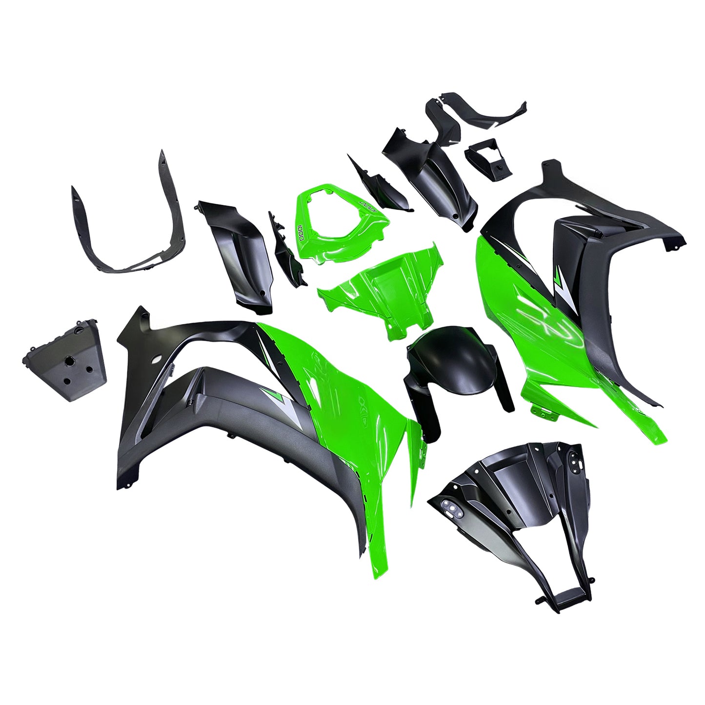 Carene 2011-2015 Plastiche Kawasaki ZX10R Ninja Verde Nero ZX10R Generico