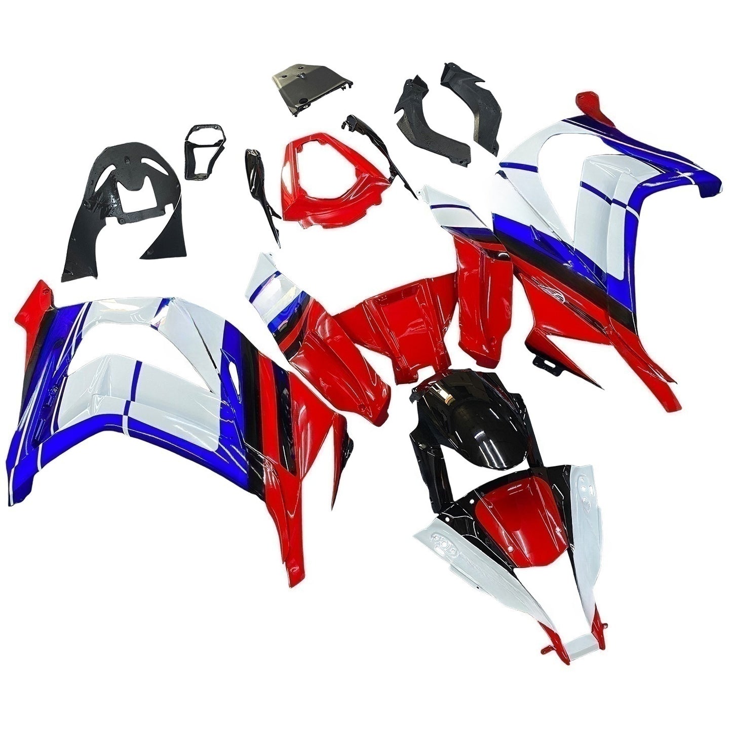 Amotopart 2011-2015 Kawasaki ZX10R Cladding Blue & Red Kit