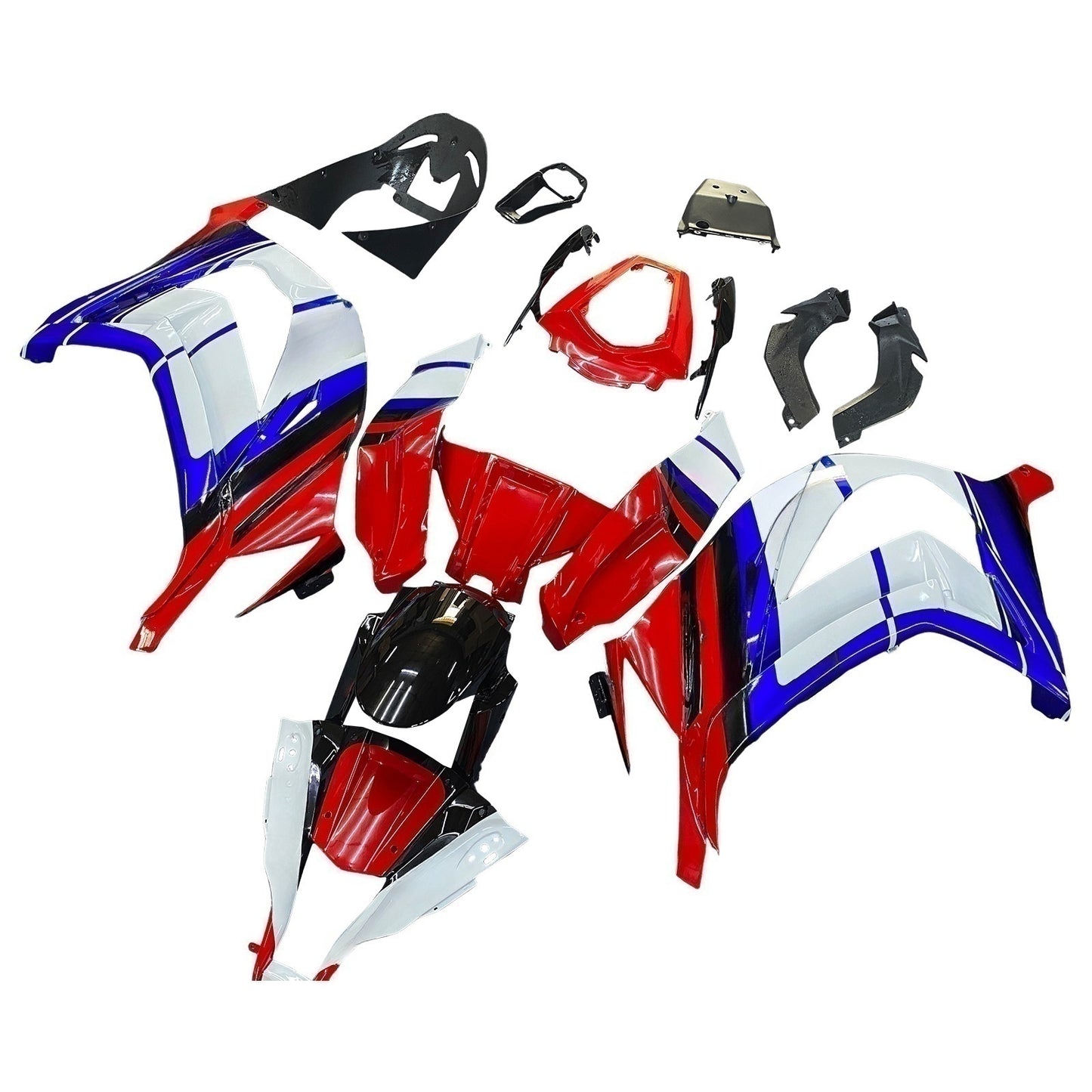 Amotopart 2011-2015 Kawasaki ZX10R Cladding Blue & Red Kit