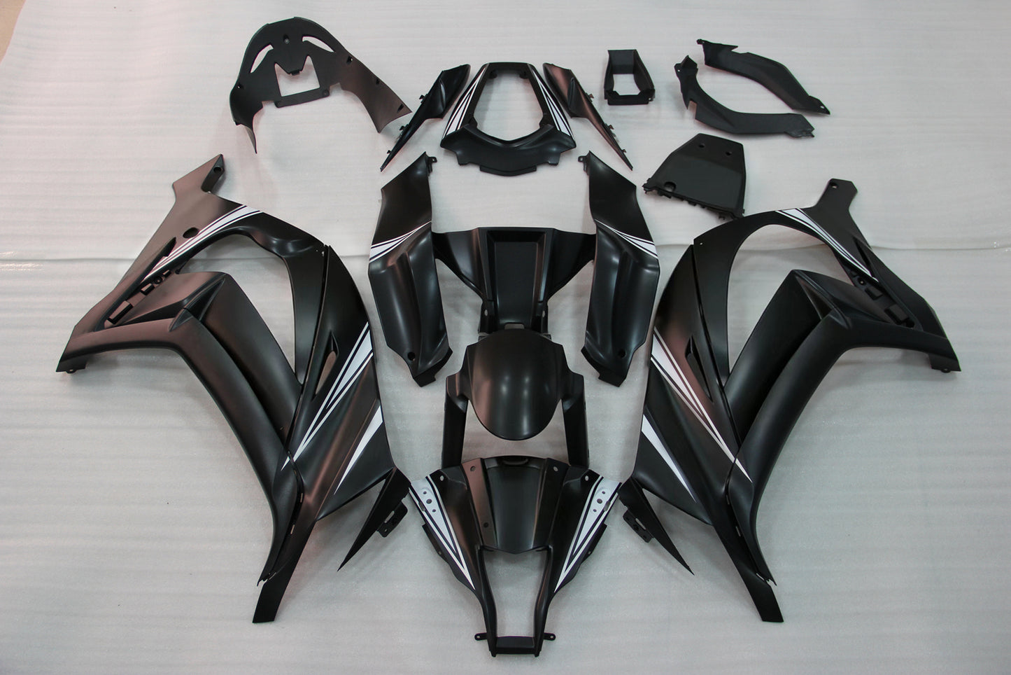Per Ninja ZX10R 2011-2015 Nero Carrozzeria Carenatura ABS Stampato Ad Iniezione Plastica Set 11 # Generico