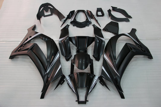 Per Ninja ZX10R 2011-2015 Nero Carrozzeria Carenatura ABS Stampato Ad Iniezione Plastica Set 11 # Generico