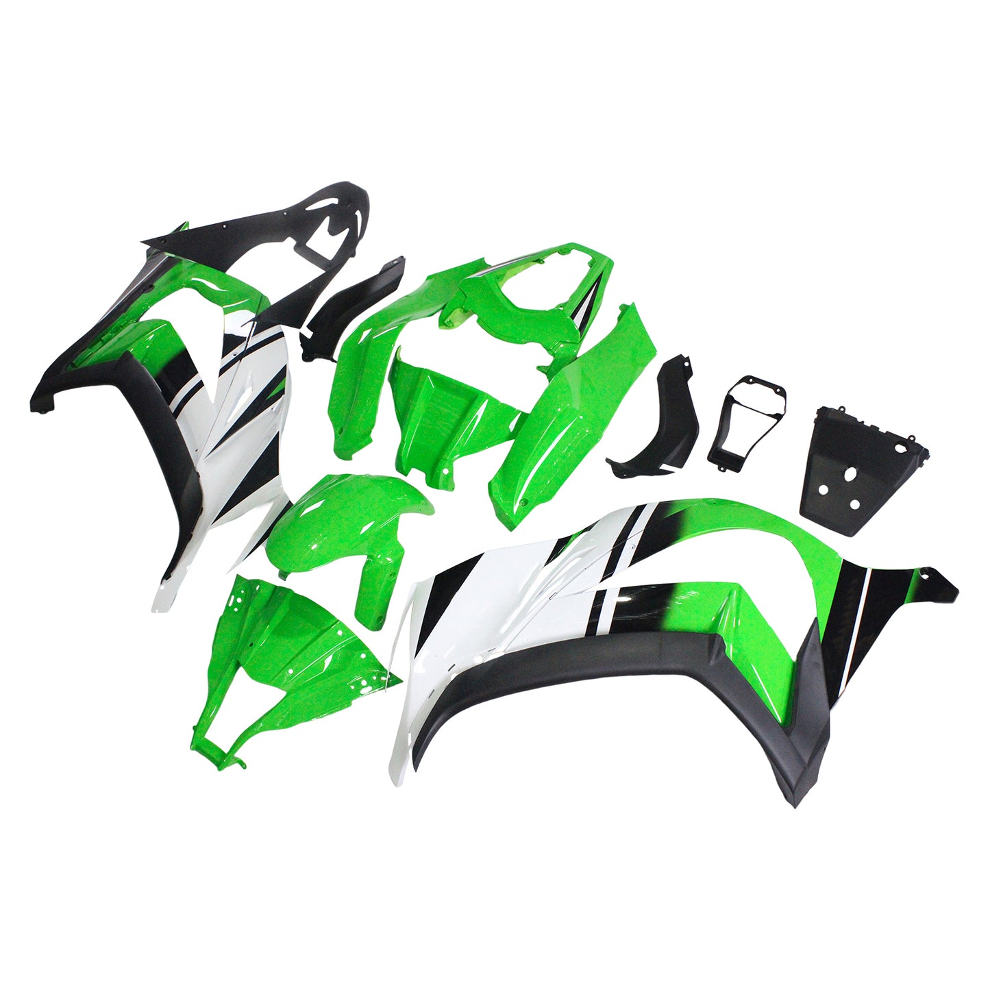 Amotopart Kawasaki ZX10R 2011-2015 Kit di paura nero verde