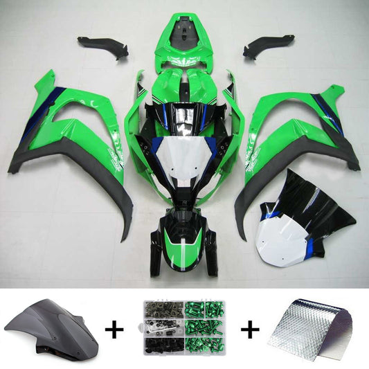 Amotopart Kawasaki ZX10R 2011-2015 kit di rivestimento verde nero