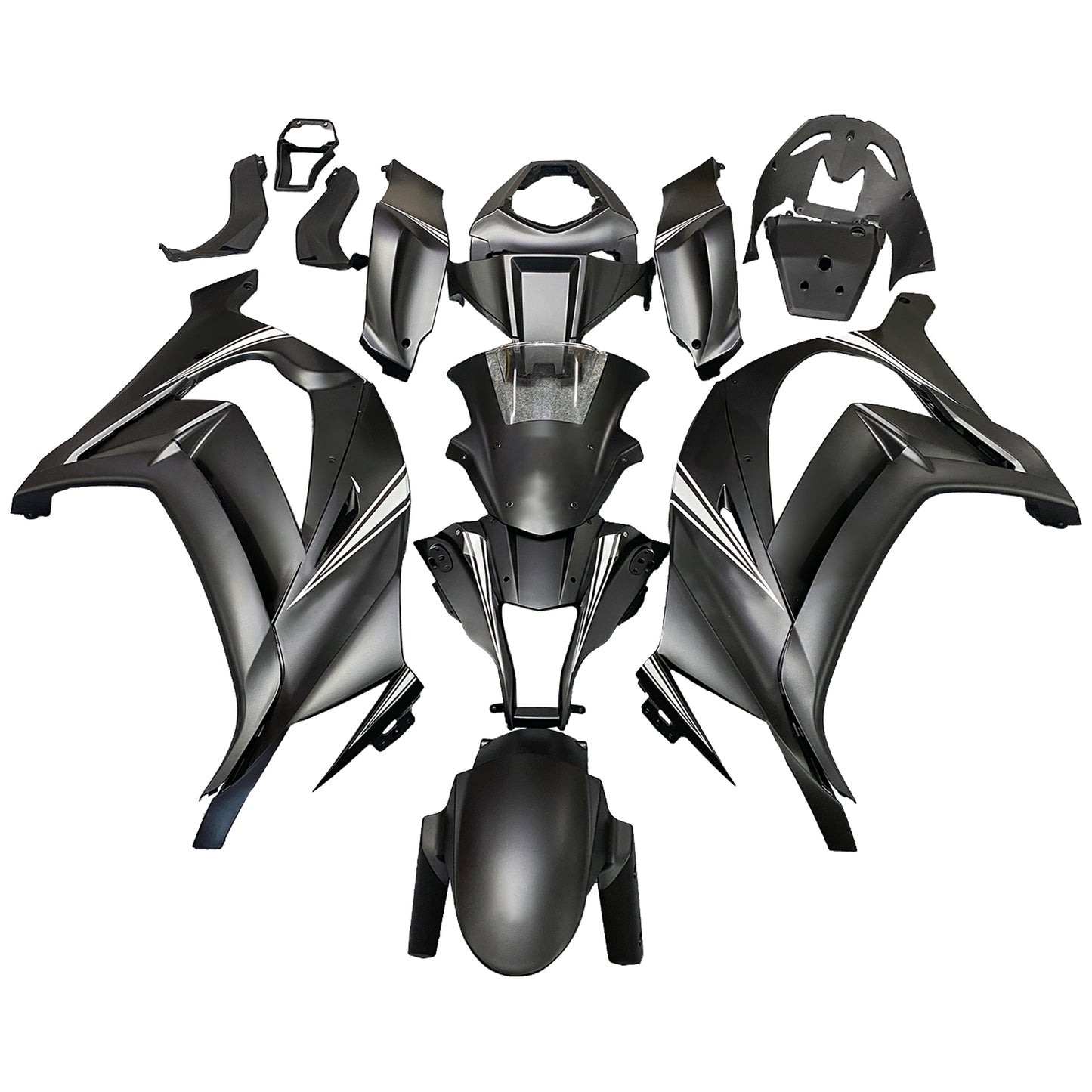 Amotopart Kawasaki ZX10R 2011-2015 MAT Black & Snow Decal Sale Kit