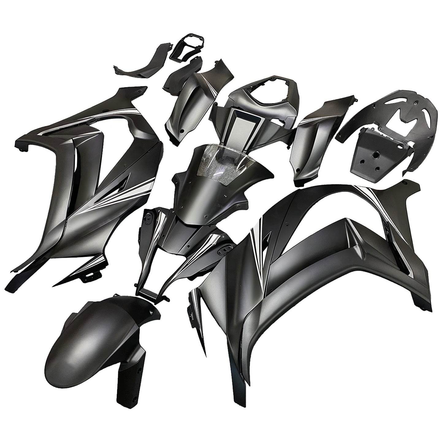 Amotopart Kawasaki ZX10R 2011-2015 MAT Black & Snow Decal Sale Kit