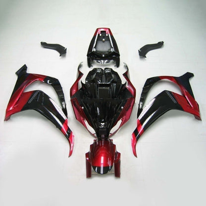 Amotopart Kawasaki ZX10R 2011-2015 kit di rivestimento nero altamente rosso
