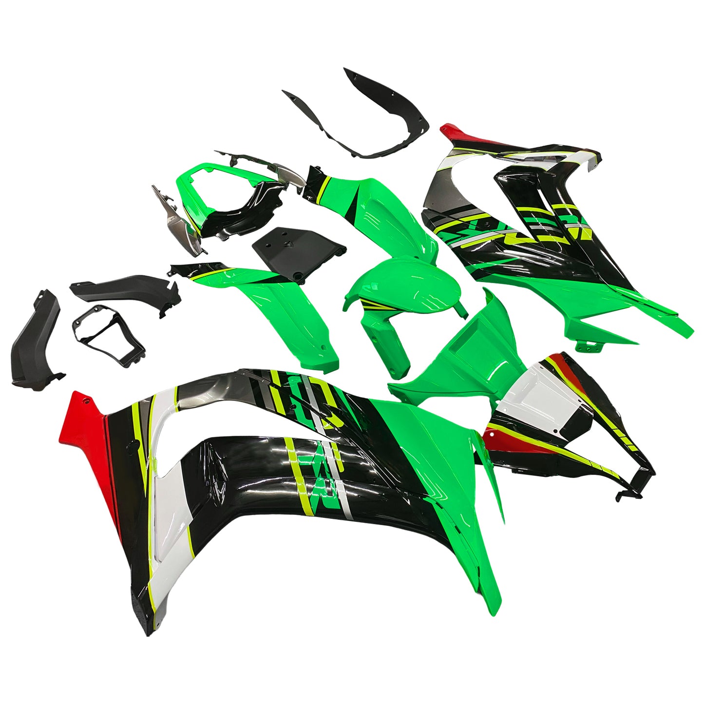 Amotopart Kawasaki ZX10R 2011-2015 kit di carenatura bianca verde nero