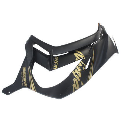 Amotopart Kawasaki ZX10R 2011-2015 Matt Schwarz con un kit di rivestimento adesivo dorato