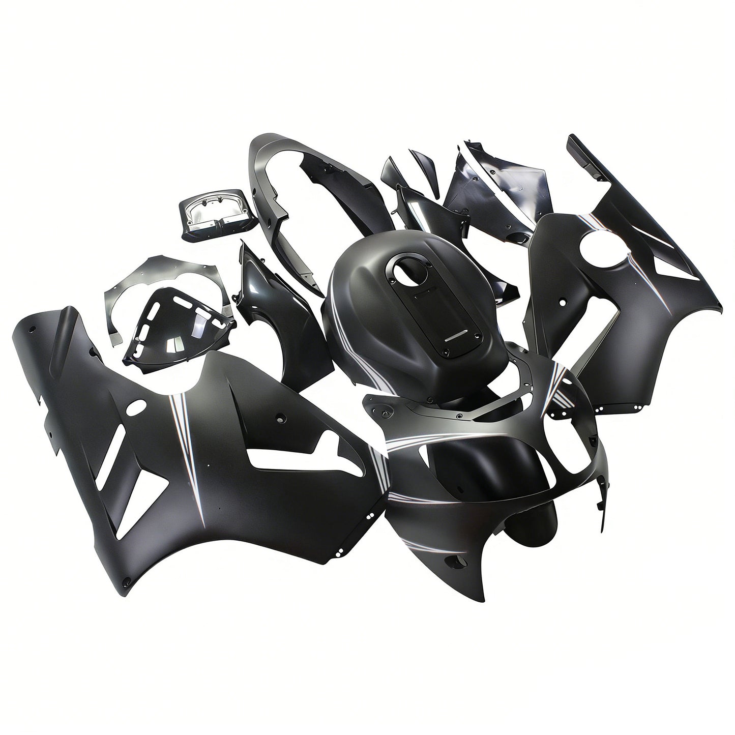 Amotopart Kawasaki 2000-2001 ZX12R Black Mix White Fearing Kit