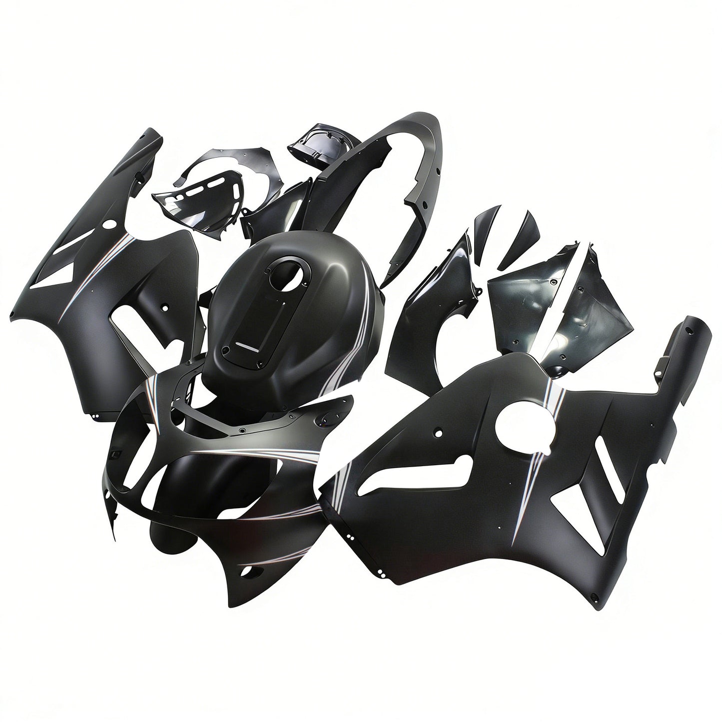 Amotopart Kawasaki 2000-2001 ZX12R Black Mix White Fearing Kit