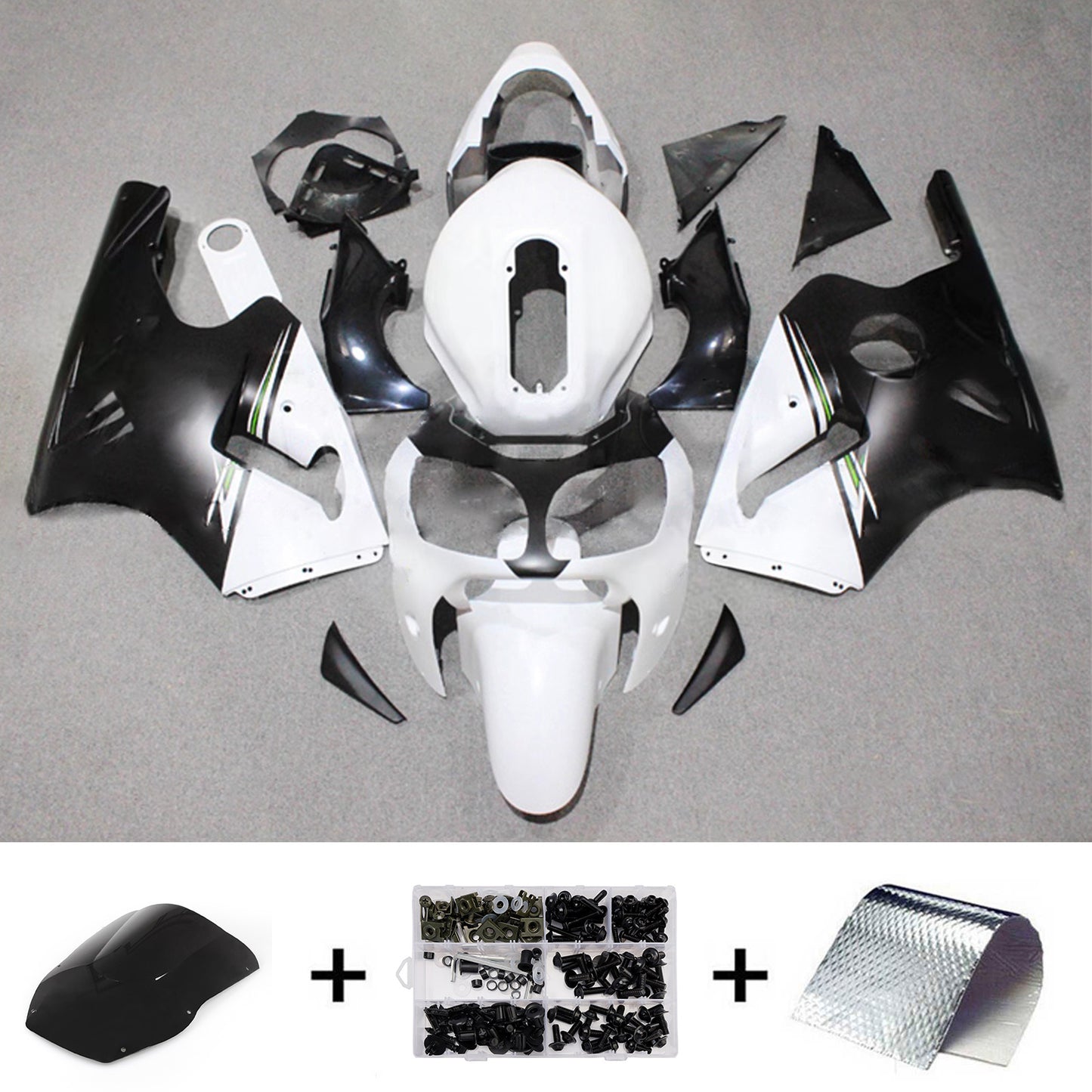 Kit carenatura iniezione in plastica ABS adatto per Kawasaki ZX12R 2000-2001