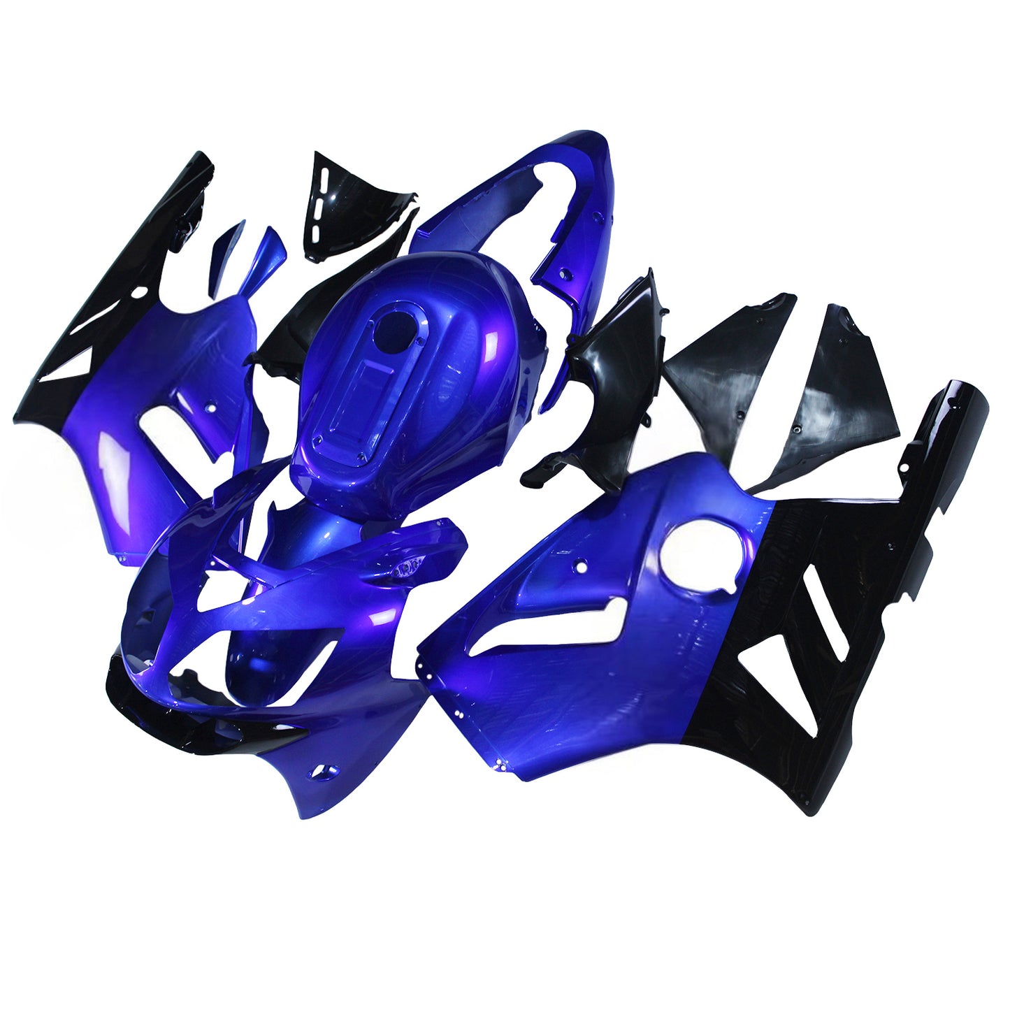 Per Ninja ZX12R 2002-2005 Blu Nero Carrozzeria Carenatura ABS Stampato Ad Iniezione Plastica Set 1 # Generico