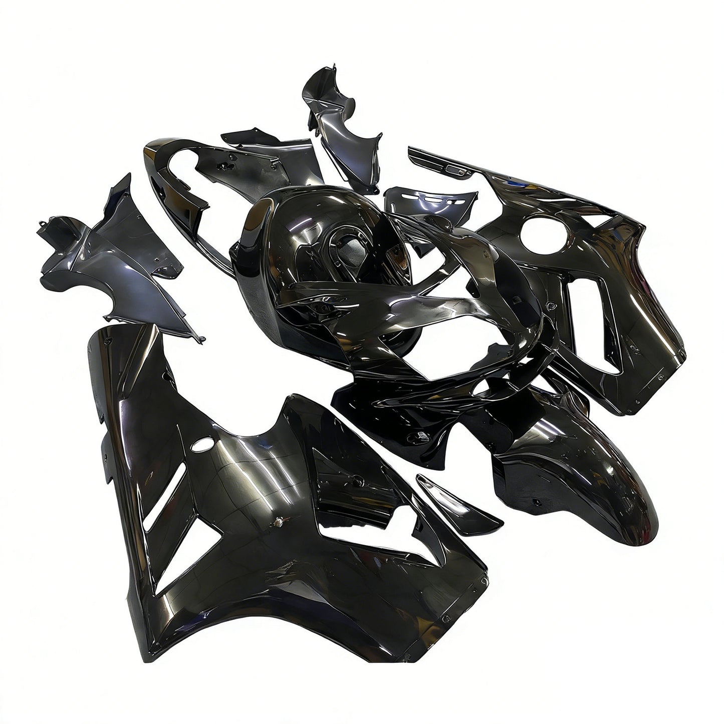 Per Ninja ZX12R 2002-2005 Nero Carrozzeria Carenatura ABS Stampato Ad Iniezione Plastica Set 5 # Generico