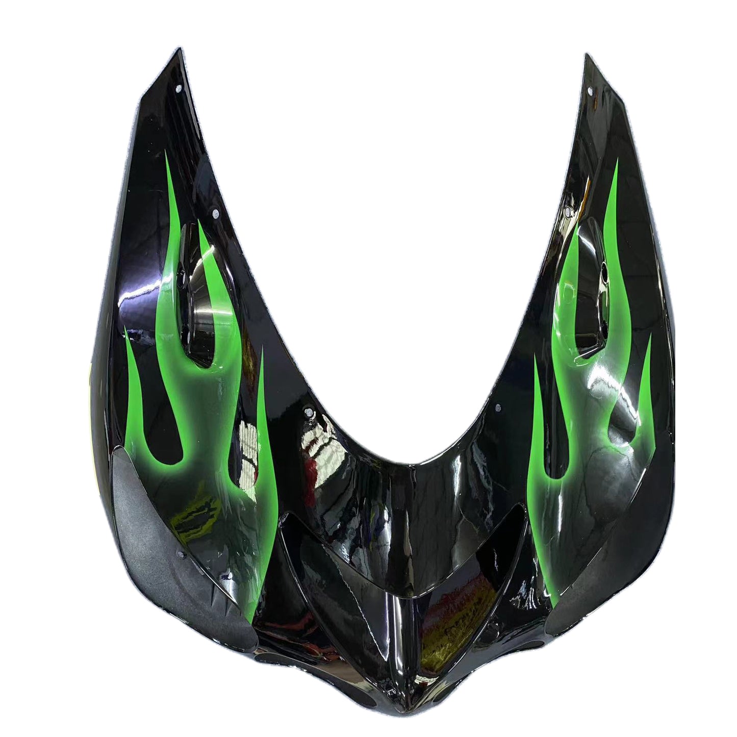 Carene 2006-2011 Kawasaki ZX14R Black &amp; Green Flame Ninja Generico