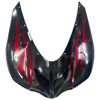 Per Ninja ZX14R 2006-2011 Black & Red Flame Carrozzeria Carena ABS Plastica stampata ad iniezione Set 2 # Generico