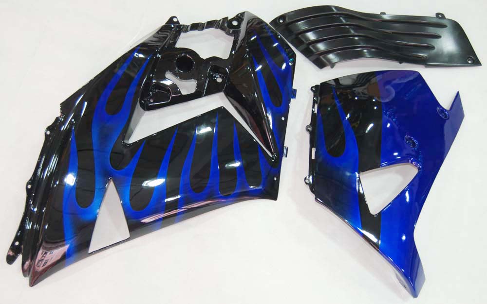 Carene 2006-2011 Kawasaki ZX14R Black &amp; Blue Flame Ninja Racing Generico
