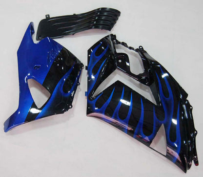 Carene 2006-2011 Kawasaki ZX14R Black &amp; Blue Flame Ninja Racing Generico