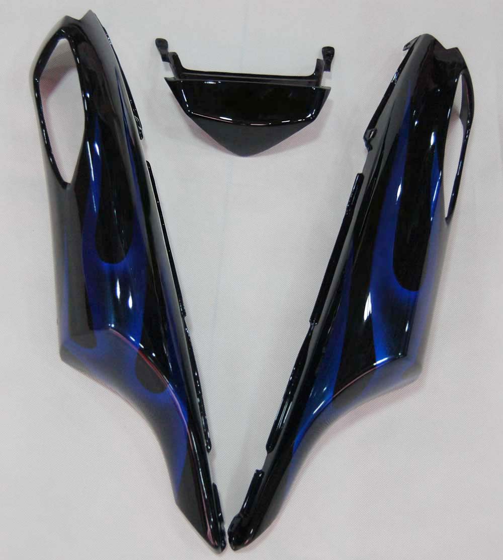Carene 2006-2011 Kawasaki ZX14R Black &amp; Blue Flame Ninja Racing Generico
