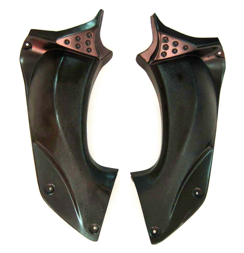 Per Ninja ZX14R 2006-2011 Black &amp; Blue Flame Carrozzeria Carenatura ABS Plastica stampata ad iniezione Set 5 # Generico