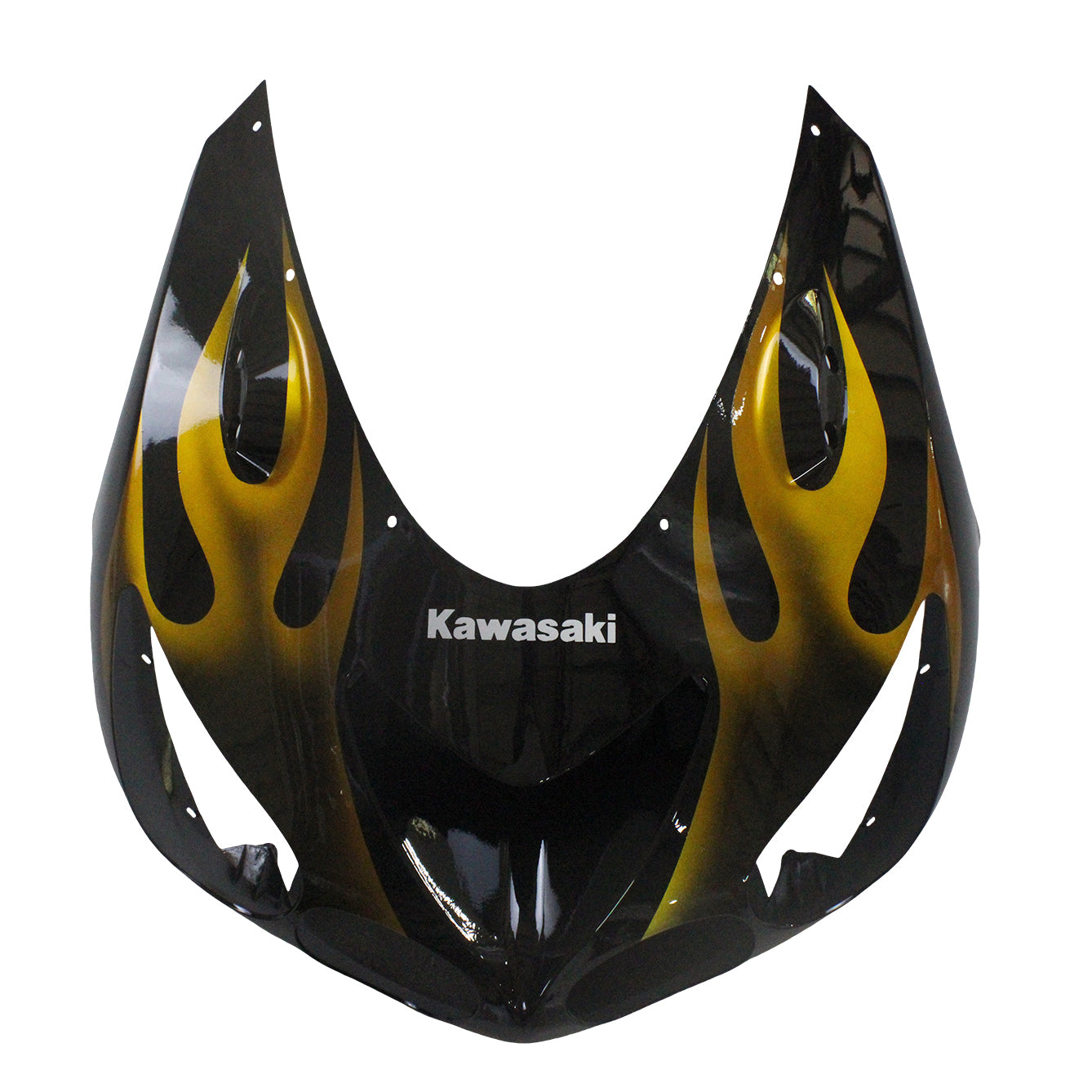 Carene 2006-2011 Kawasaki ZX14R Black &amp; Gold Flame Ninja Racing Generico