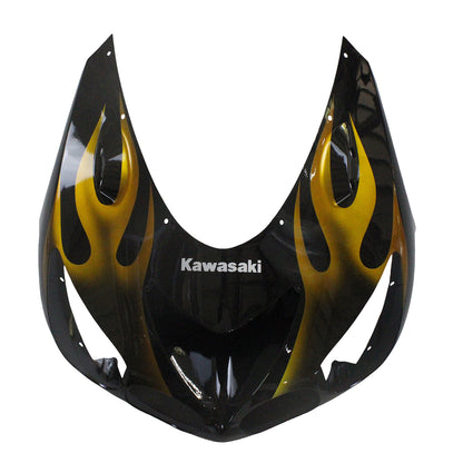 Carene 2006-2011 Kawasaki ZX14R Black &amp; Gold Flame Ninja Racing Generico