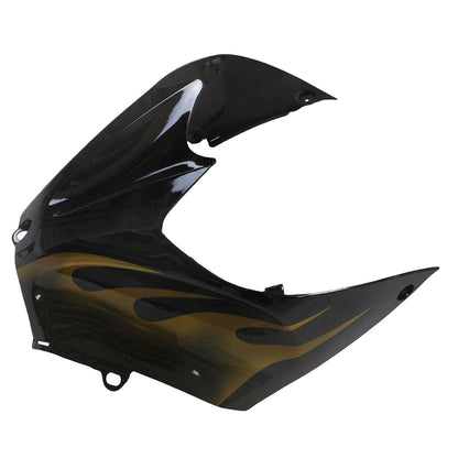 Per Ninja ZX14R 2006-2011 Black &amp; Gold Flame Carrozzeria Carena ABS Stampato ad iniezione Plastica Set 6 # Generico