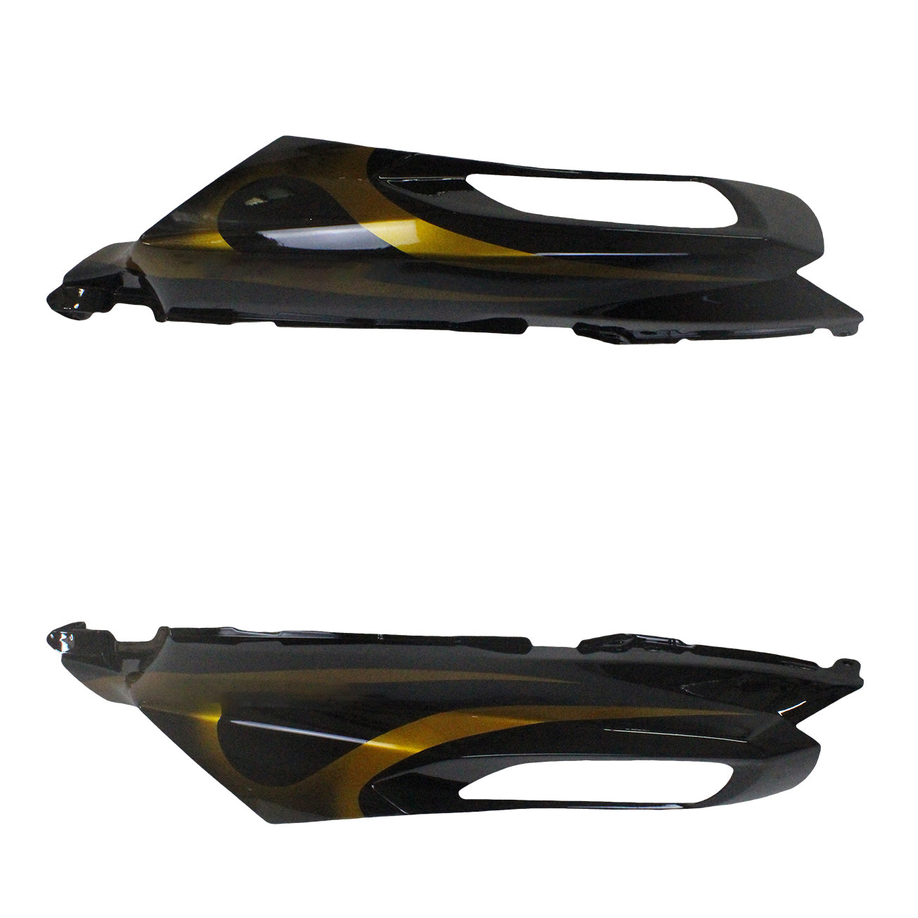 Per Ninja ZX14R 2006-2011 Black &amp; Gold Flame Carrozzeria Carena ABS Stampato ad iniezione Plastica Set 6 # Generico
