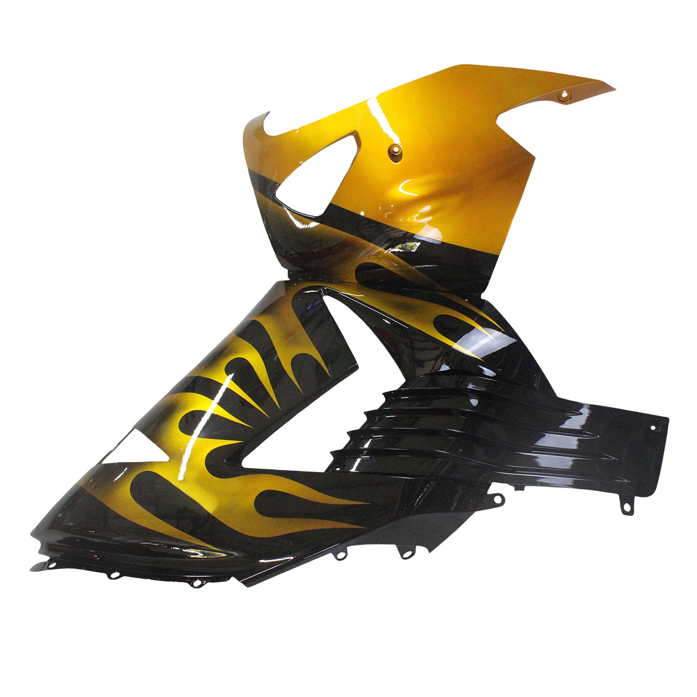 Carene 2006-2011 Kawasaki ZX14R Black &amp; Gold Flame Ninja Generico