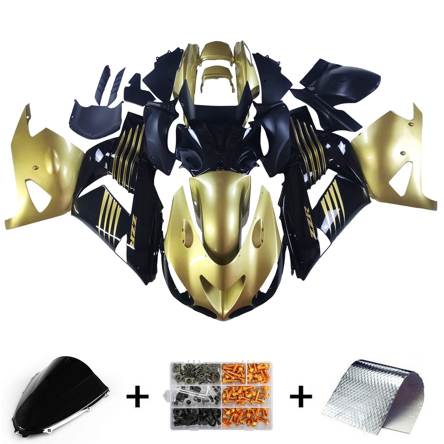 Amotopart Kawasaki ZX14R 2006-2011 Kit carena Carrozzeria Plastica ABS