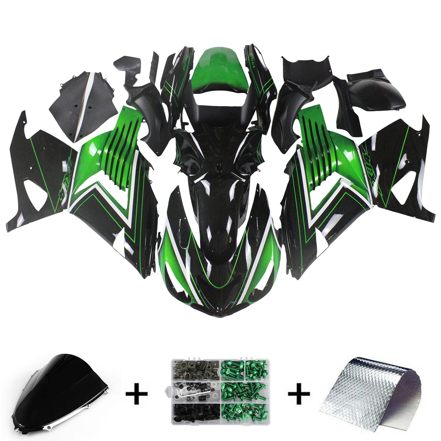 Amotopart Kawasaki ZX14R 2006-2011 Kit carena Carrozzeria Plastica ABS