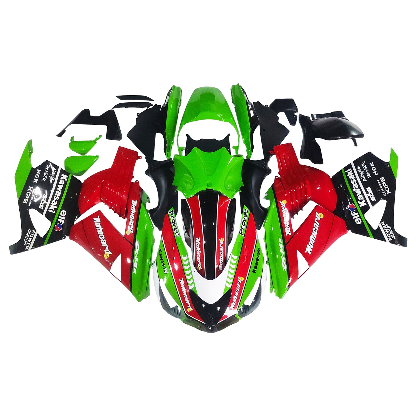 Amotopart Kawasaki ZX14R 2006-2011 Kit carena Carrozzeria Plastica ABS