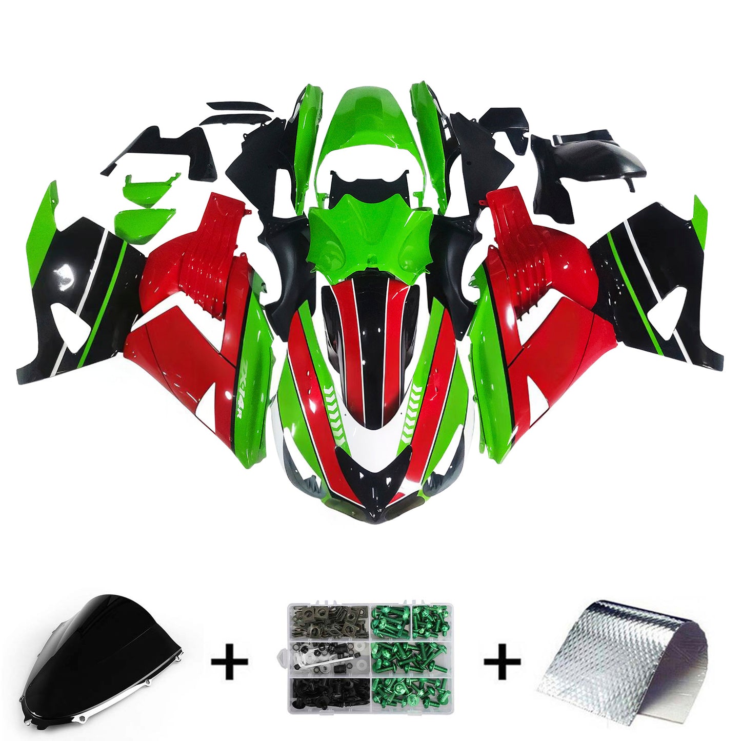 Amotopart Kawasaki ZX14R 2006-2011 Kit carena Carrozzeria Plastica ABS