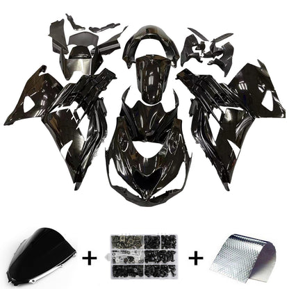 Per Ninja ZX14R 2012-2021 Nero Carrozzeria Carenatura ABS Stampato Ad Iniezione Plastica Set 1 # Generico