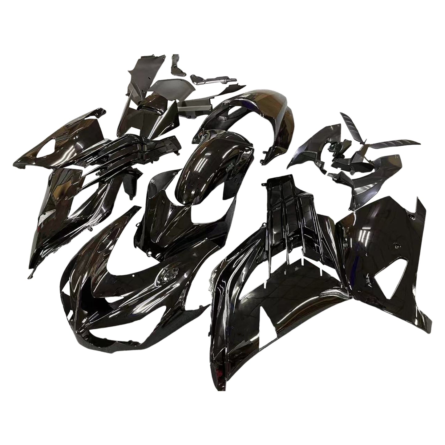 Per Ninja ZX14R 2012-2021 Nero Carrozzeria Carenatura ABS Stampato Ad Iniezione Plastica Set 1 # Generico