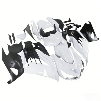 Per Ninja ZX14R 2012-2021 Bianco Carrozzeria Carenatura ABS Stampato Ad Iniezione Plastica Set 4 # Generico