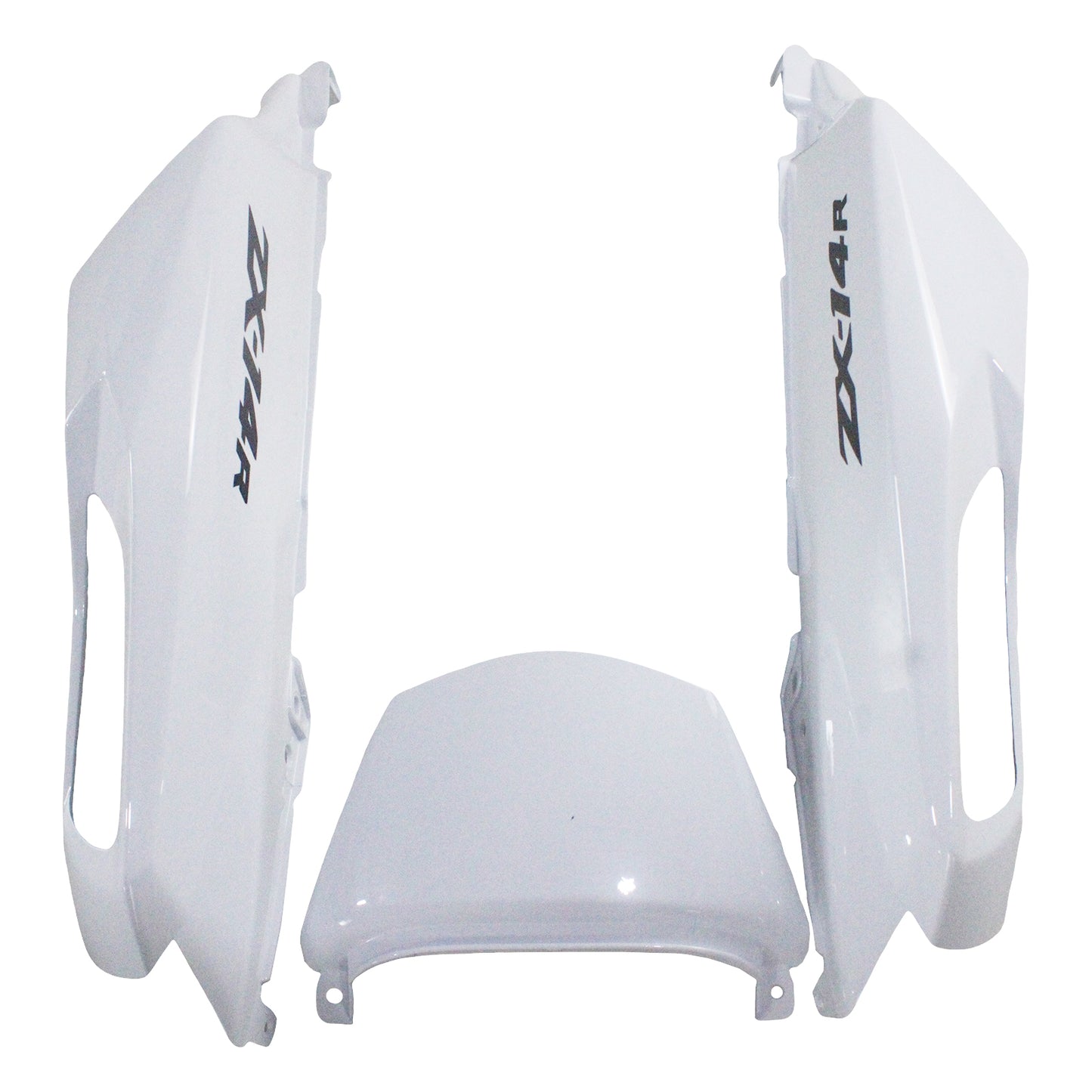 Per Ninja ZX14R 2012-2021 Bianco Carrozzeria Carenatura ABS Stampato Ad Iniezione Plastica Set 4 # Generico