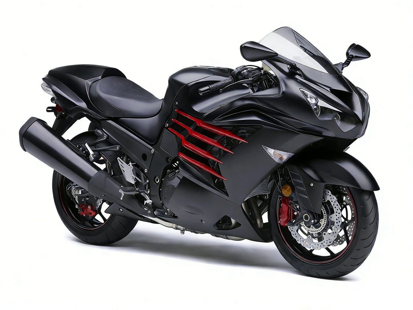 Per Ninja ZX14R 2012-2021 Nero Rosso Carrozzeria Carenatura ABS Stampato ad iniezione Plastica Set 8 # Generico