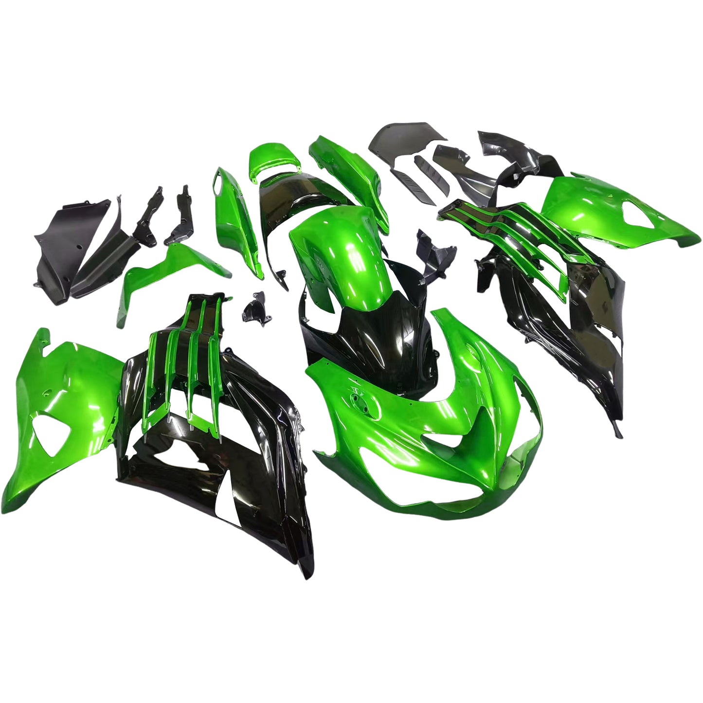 Carene Plastiche 2012-2021 Kawasaki ZX14R Ninja Verde Nero Generico