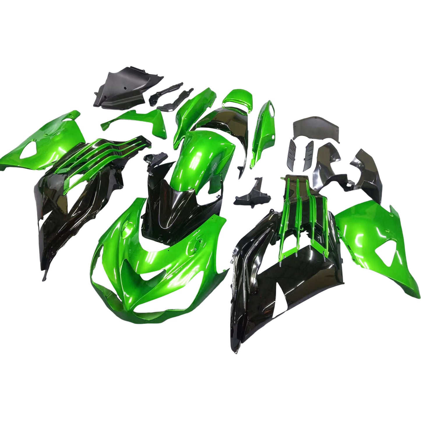 Carene Plastiche 2012-2021 Kawasaki ZX14R Ninja Verde Nero Generico