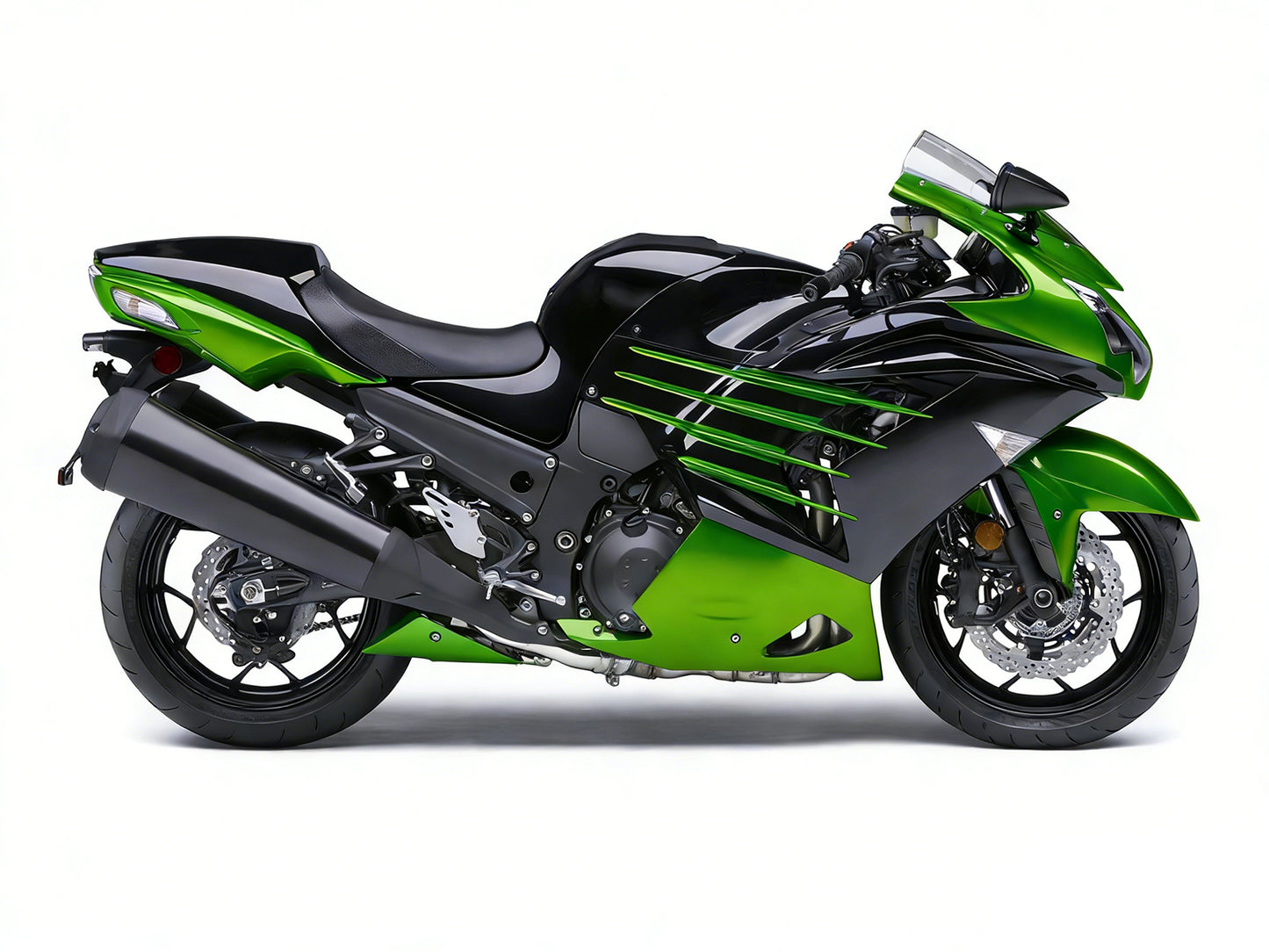 Per Ninja ZX14R 2012-2021 Green Black Carrozzeria Carenatura ABS Stampato ad iniezione Plastica Set 10 # Generico