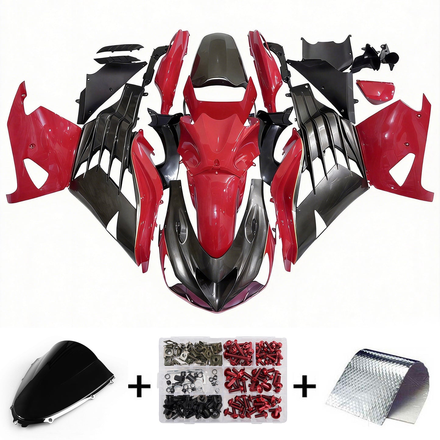 Per Ninja ZX14R 2012-2021 Rosso Bronzo Carrozzeria Carenatura ABS Stampato Ad Iniezione Plastica Set 11 # Generico
