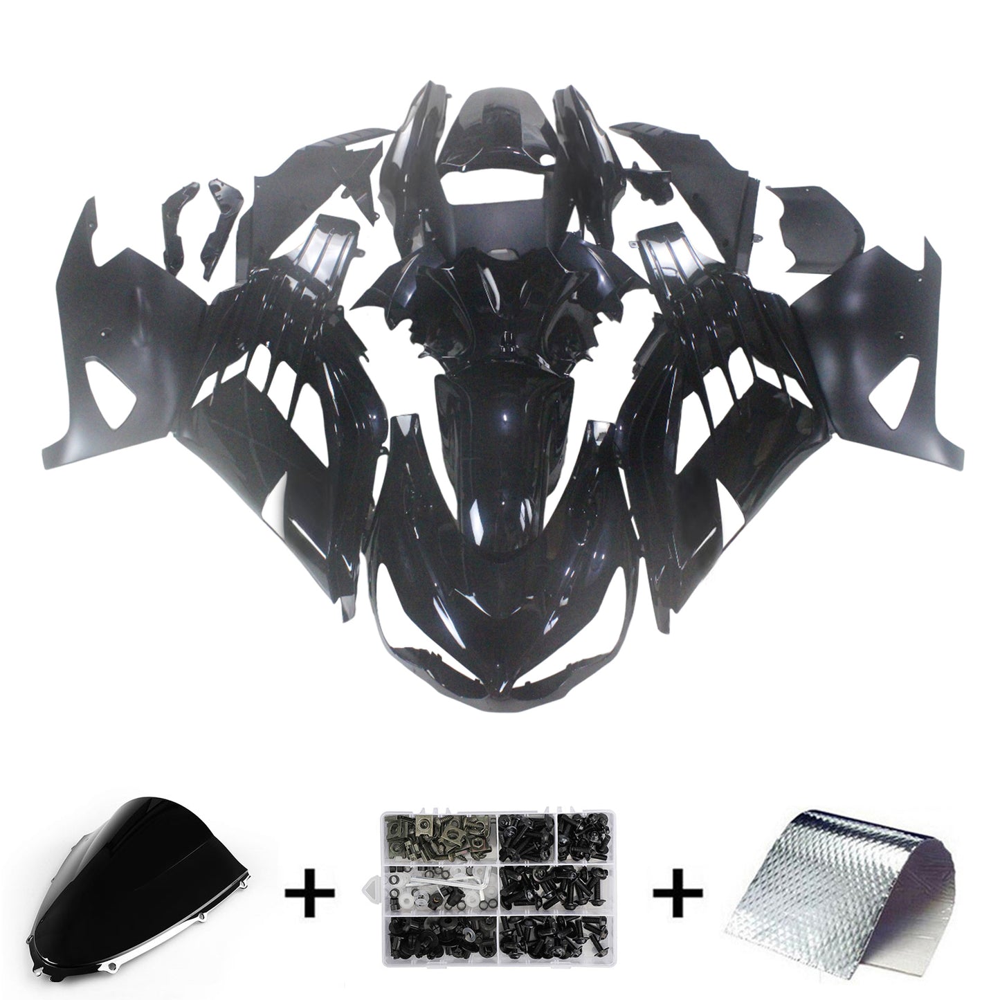 Amotopart Kawasaki 2012-2021 Kit di travestimento nero ZX14R